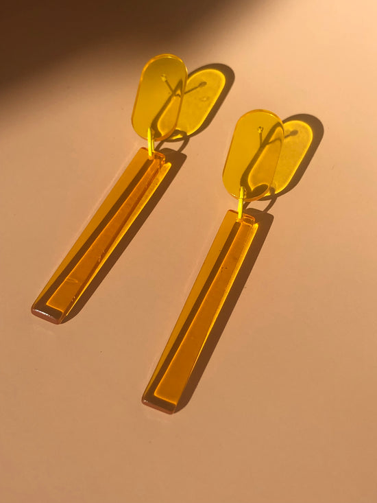 Load image into Gallery viewer, Yellow Acrylic Dangle
