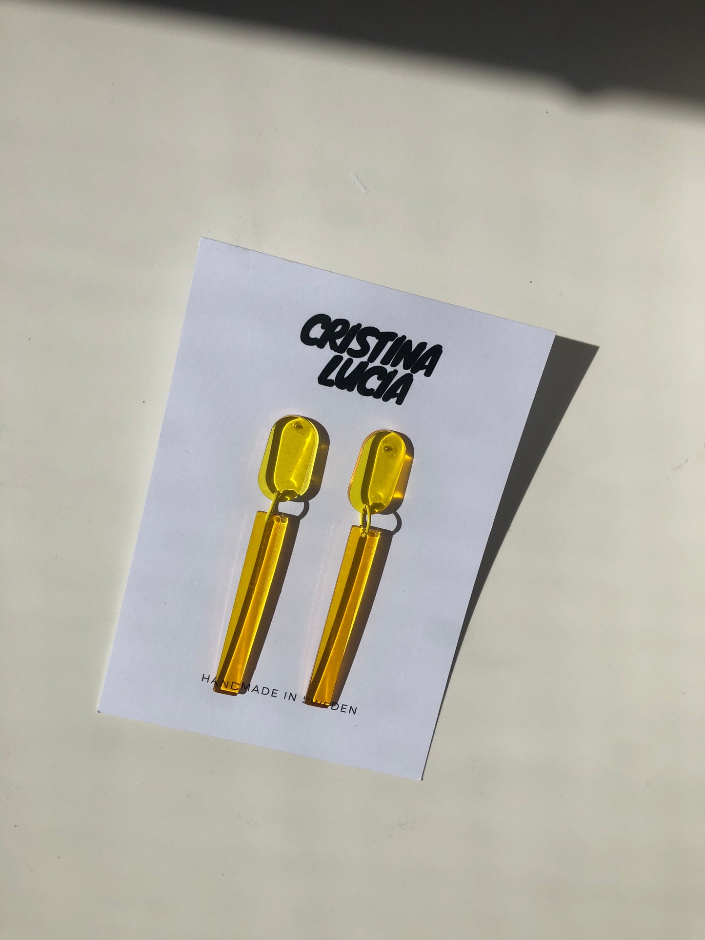 Load image into Gallery viewer, Yellow Acrylic Dangle
